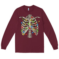 Burgundy Christmas Rib Cage Long Sleeve Tee - FaDigitalArtStudio