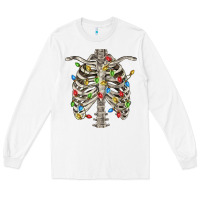 White Christmas Rib Cage Long Sleeve Tee - FaDigitalArtStudio