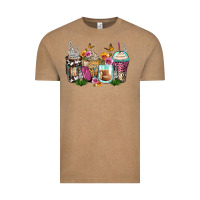 Vintage Coffee floral coffee cups Vintage Tee - Zillion Design Studio