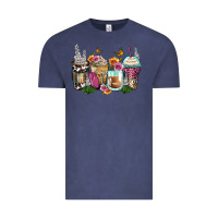 Vintage Denim floral coffee cups Vintage Tee - Zillion Design Studio