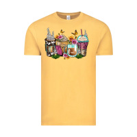 Vintage Mustard floral coffee cups Vintage Tee - Zillion Design Studio