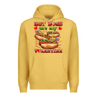 Antique Gold hot dogs are my valentine Premium Hoodie - AdoDesignShop