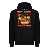 Black hot dogs are my valentine Premium Hoodie - AdoDesignShop