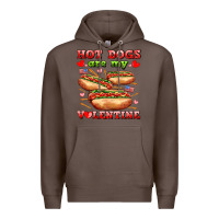 Coffee hot dogs are my valentine Premium Hoodie - AdoDesignShop