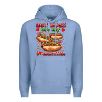 Colony Blue hot dogs are my valentine Premium Hoodie - AdoDesignShop