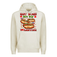 Oatmeal Heather hot dogs are my valentine Premium Hoodie - AdoDesignShop