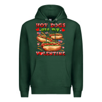 Sports Green hot dogs are my valentine Premium Hoodie - AdoDesignShop