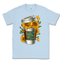 Dusty Blue Mama Needs Coffee Cup Classic Tee - FaDigitalArtStudio