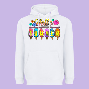 Hello Summer Popsicles Heavyweight Hoodie Designed By Jasminsmagicworld