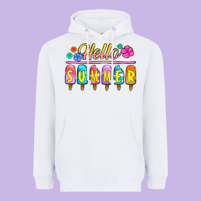 Hello Summer Popsicles Heavyweight Hoodie Designed By Jasminsmagicworld