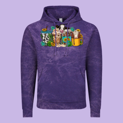 Vintage Hoodie western cow coffee cup