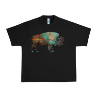 Black aztec bison Urban Heavy Tee - RanaPortraitStore