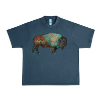 Midnight Navy aztec bison Urban Heavy Tee - RanaPortraitStore