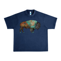 Navy aztec bison Urban Heavy Tee - RanaPortraitStore