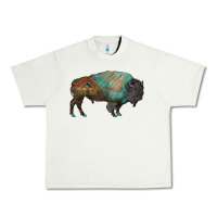 Pistachio aztec bison Urban Heavy Tee - RanaPortraitStore