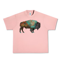 Salmon aztec bison Urban Heavy Tee - RanaPortraitStore