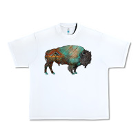White aztec bison Urban Heavy Tee - RanaPortraitStore