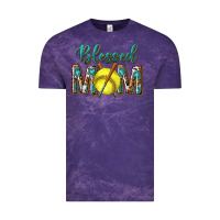 Cloud Purple western blessed mom with softball Vintage Tee - texasbilliewilder