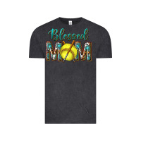 Western Blessed Mom With Softball Vintage Tee | Teevron