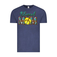 Vintage Denim western blessed mom with softball Vintage Tee - texasbilliewilder
