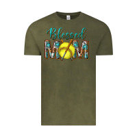 Vintage Olive western blessed mom with softball Vintage Tee - texasbilliewilder