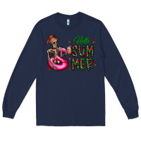 Navy hello summer Long Sleeve Tee - CowhideDigitalArt