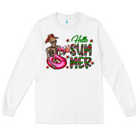 White hello summer Long Sleeve Tee - CowhideDigitalArt