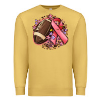 Antique Gold breast cancer ribbon and american football Premium Sweatshirt - MaliasSmallBusiness
