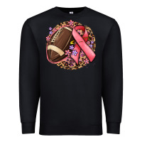 Black breast cancer ribbon and american football Premium Sweatshirt - MaliasSmallBusiness