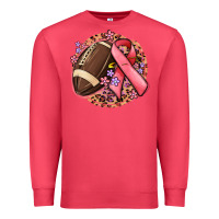 Breast Cancer Ribbon And American Football Premium Sweatshirt | Teevron