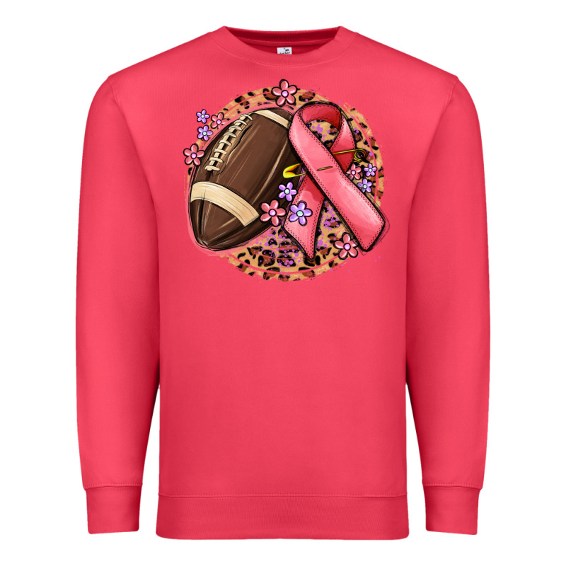 Breast Cancer Ribbon And American Football Premium Sweatshirt by MaliasSmallBusiness | Teevron