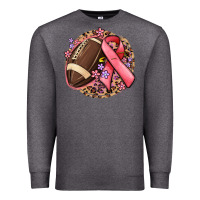 Charcoal Heather breast cancer ribbon and american football Premium Sweatshirt - MaliasSmallBusiness