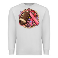 Dove Grey breast cancer ribbon and american football Premium Sweatshirt - MaliasSmallBusiness