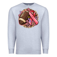 Heather Grey breast cancer ribbon and american football Premium Sweatshirt - MaliasSmallBusiness