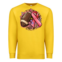 Lemon breast cancer ribbon and american football Premium Sweatshirt - MaliasSmallBusiness