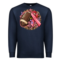 Navy breast cancer ribbon and american football Premium Sweatshirt - MaliasSmallBusiness