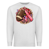 Oatmeal Heather breast cancer ribbon and american football Premium Sweatshirt - MaliasSmallBusiness