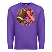 Purple breast cancer ribbon and american football Premium Sweatshirt - MaliasSmallBusiness