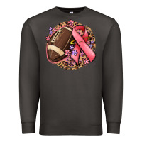 Smoke breast cancer ribbon and american football Premium Sweatshirt - MaliasSmallBusiness