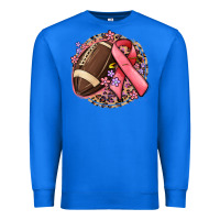 True Royal breast cancer ribbon and american football Premium Sweatshirt - MaliasSmallBusiness