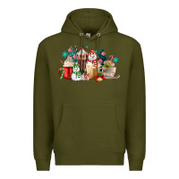 Army Green christmas coffee Premium Hoodie - MaliasSmallBusiness