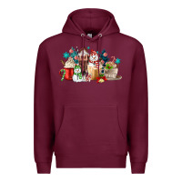 Burgundy christmas coffee Premium Hoodie - MaliasSmallBusiness