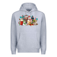 Heather Grey christmas coffee Premium Hoodie - MaliasSmallBusiness