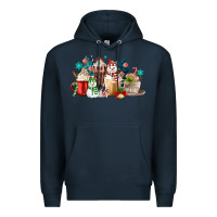 Navy christmas coffee Premium Hoodie - MaliasSmallBusiness