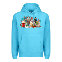 Ocean Blue christmas coffee Premium Hoodie - MaliasSmallBusiness