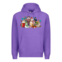 Purple christmas coffee Premium Hoodie - MaliasSmallBusiness