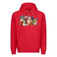 Red christmas coffee Premium Hoodie - MaliasSmallBusiness