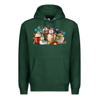 Sports Green christmas coffee Premium Hoodie - MaliasSmallBusiness