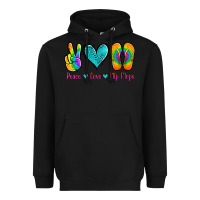 Black peace love flips flops Heavyweight Hoodie - Jasminsmagicworld