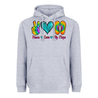 Heather Grey peace love flips flops Heavyweight Hoodie - Jasminsmagicworld